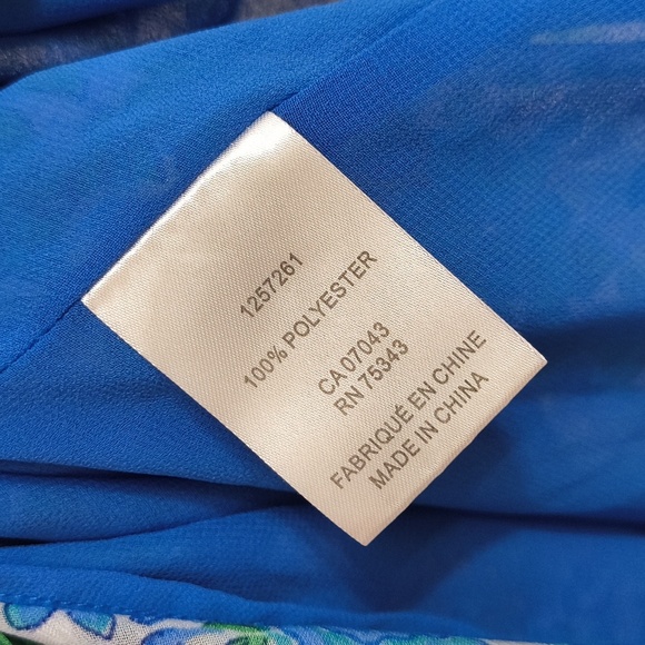 Joie Floral Blue and Green Women's Top Garden Party Brunch Career Large Vacation - Picture 9 of 15